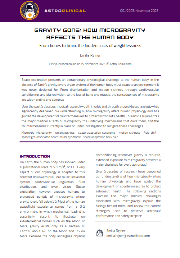 Gravity Gone: How Microgravity Affects the Human Body gravity gone cover